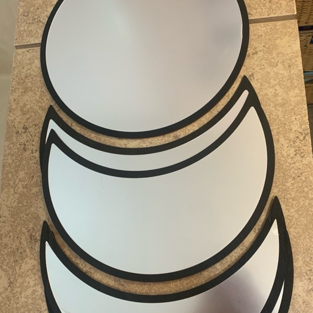 New! Moon Phase Mirror Set. Set of Five (5) Pieces.
